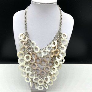 Chico’s Mother of Pearl Bib Statement Necklace
